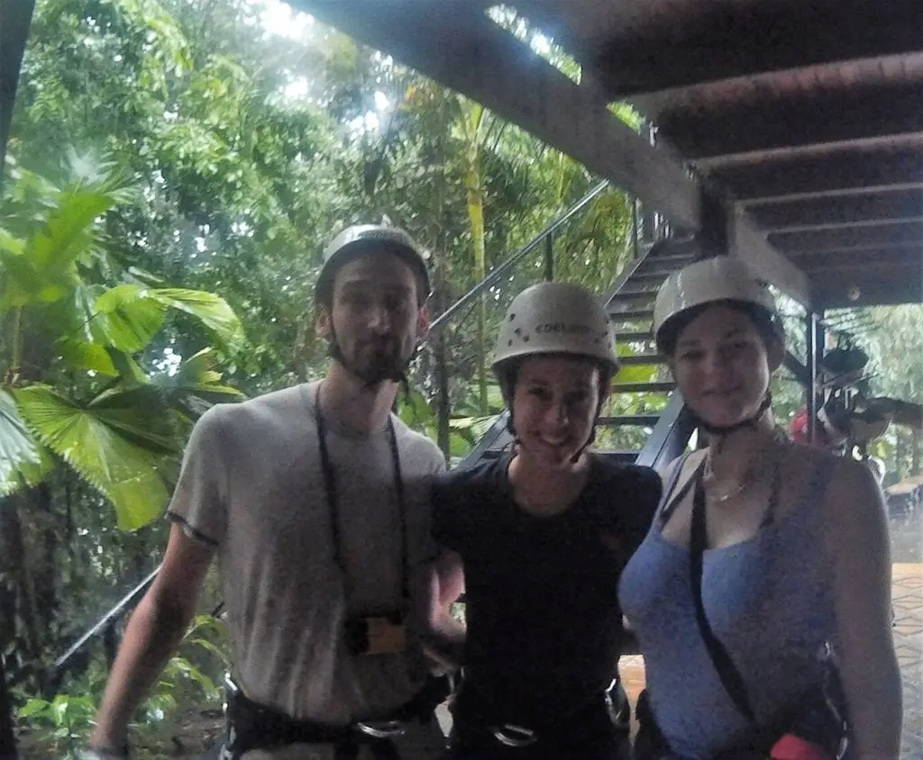 Top adventurous things to do in Costa Rica - a group geared up ready to go canyoning in the Arenal area 
